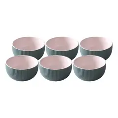 GENERICO - Pocillo Bowl Cuenco Cerámica Líneas Verticales 125x66mm X6