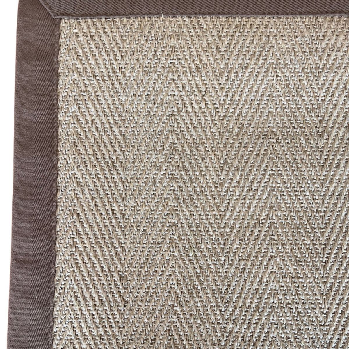 GENERICO - Alfombra Sisal Natural Borde Café 200x300 cm VB1065