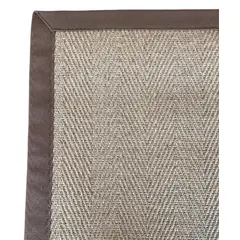GENERICO - Alfombra Sisal Natural Borde Café 200x300 cm VB1065