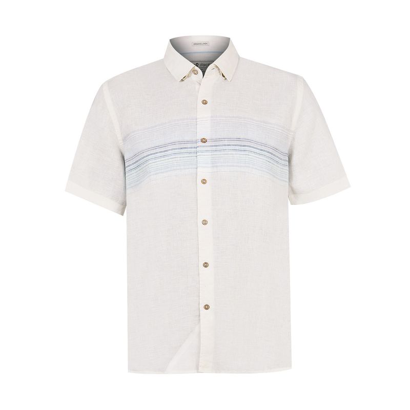 ROCKFORD - camisa Lino Orgánico Beige Linenstripe Hombre ROCKFORD