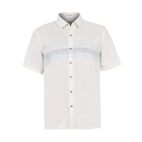 ROCKFORD - Camisa Lino Orgánico Beige Linenstripe Hombre