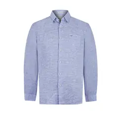 ROCKFORD - Camisa Lino Orgánico Azul Mar Linentex Hombre