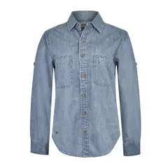 ROCKFORD - Blusa Algodón Orgánico Celeste Grema Mujer