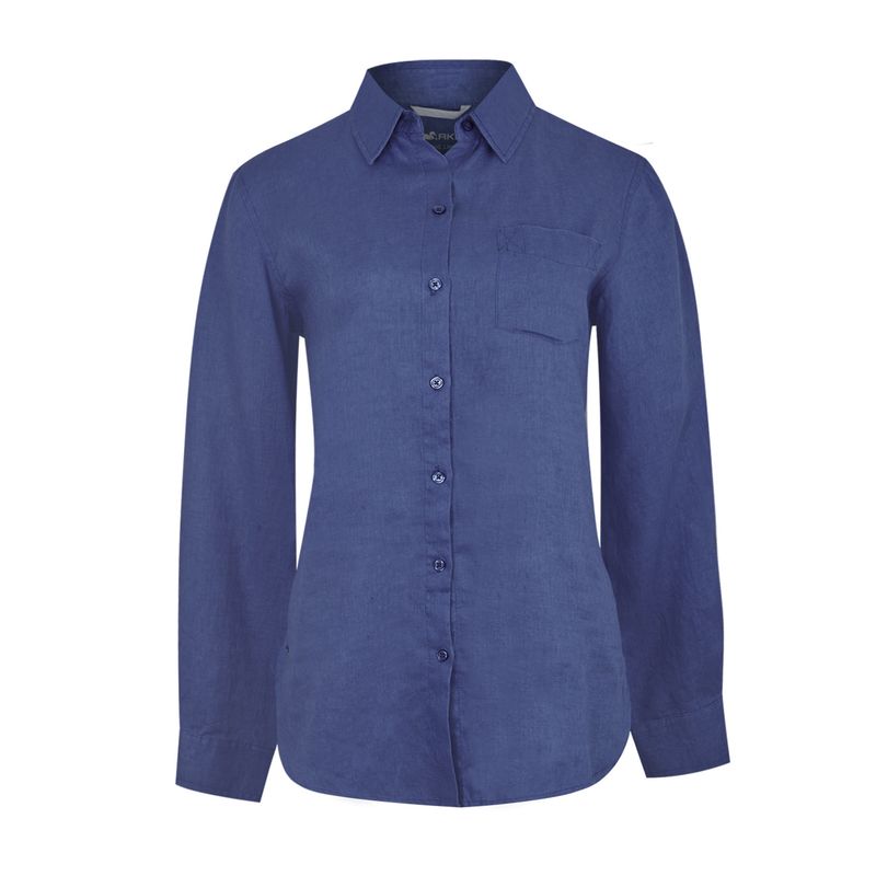ROCKFORD - Blusa Lino Orgánico Azul Lirio Mujer ROCKFORD