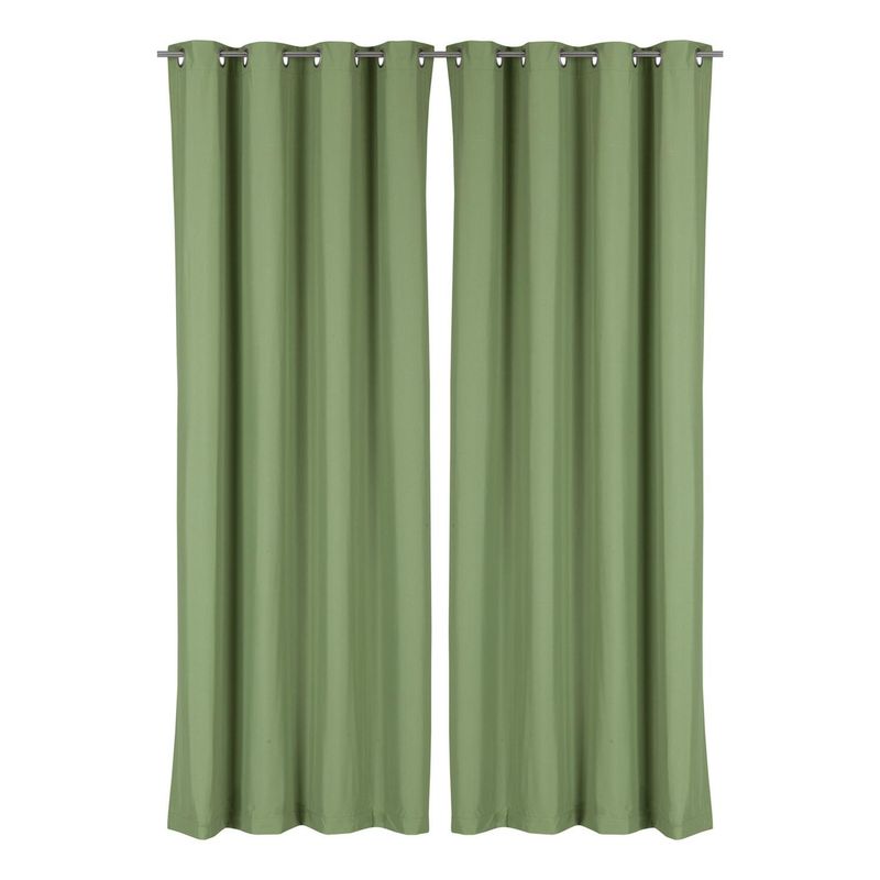 CLEMS CORTINAS - Pack 2 Cortina Tradicional 100% Blackout Verde