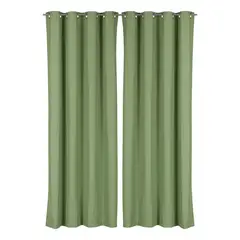 CLEMS CORTINAS - Pack 2 Cortina Tradicional 100% Blackout Verde