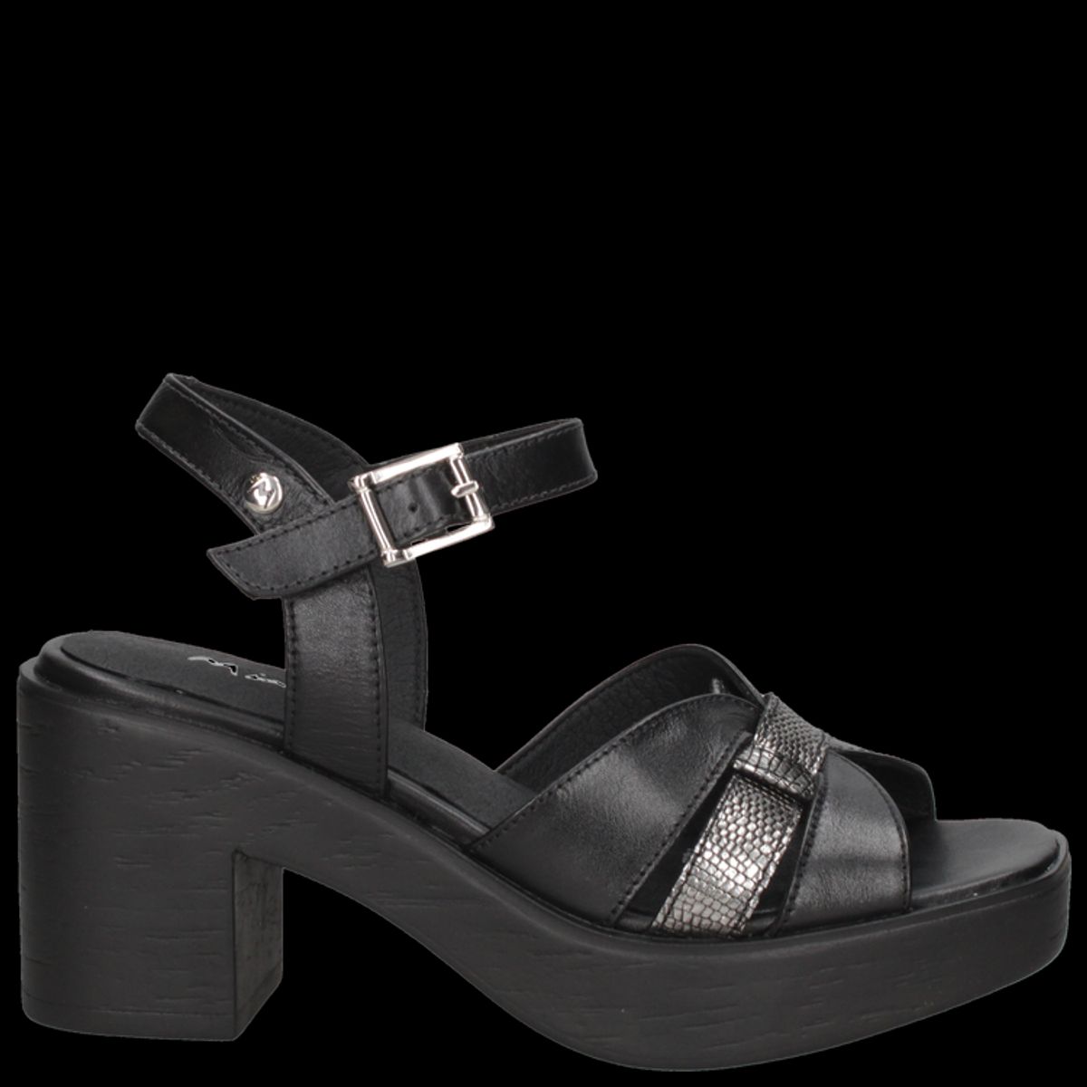 MINGO - Sandalia Casual Mujer Negro Mingo