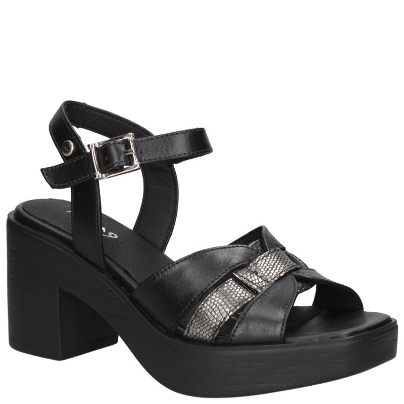 MINGO - Sandalia Casual Mujer Negro Mingo.
