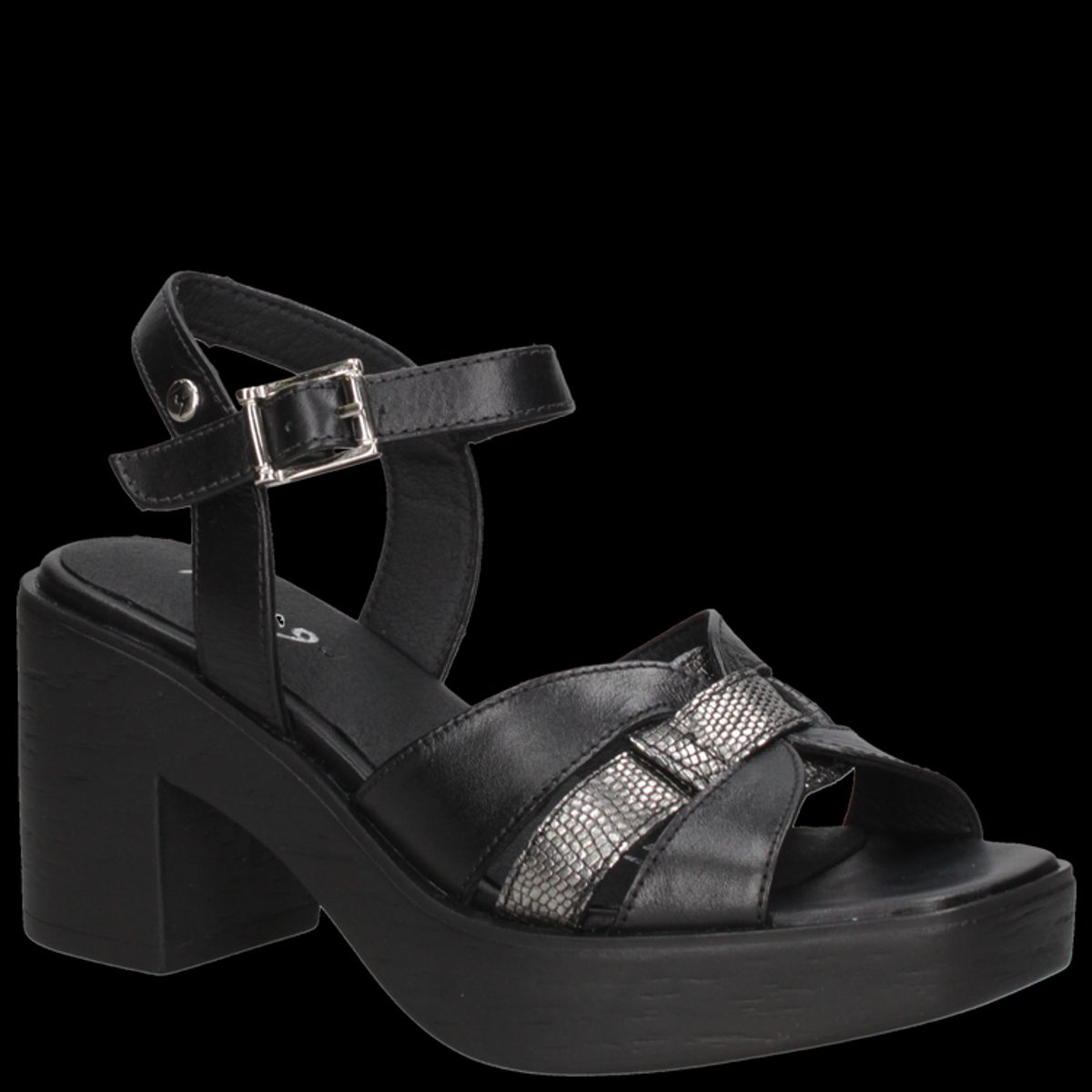 MINGO - Sandalia Casual Mujer Negro Mingo