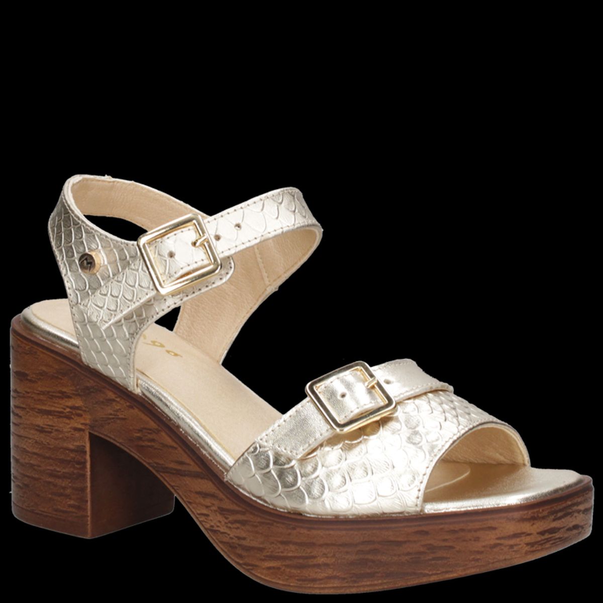 MINGO - Sandalia Casual Mujer Dorado Mingo