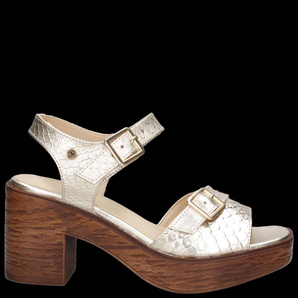 MINGO - Sandalia Casual Mujer Dorado Mingo