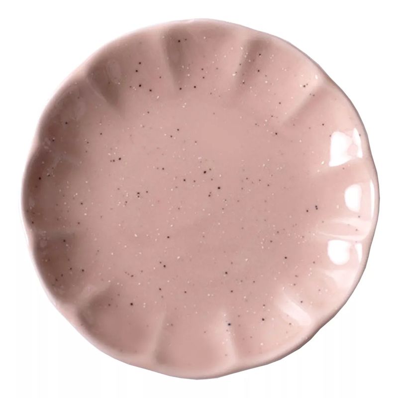 GENERICO - Plato Cerámica Rosado Para Salsa Soya Pebre 88x15mm X6.