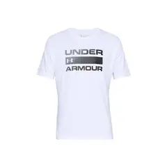 UNDER ARMOUR - Polera manga crta TeamWrdmrk hombre Blanco
