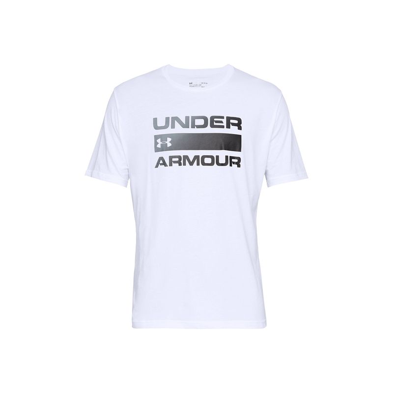 UNDER ARMOUR - Polera manga crta TeamWrdmrk hombre Blanco UNDER ARMOUR