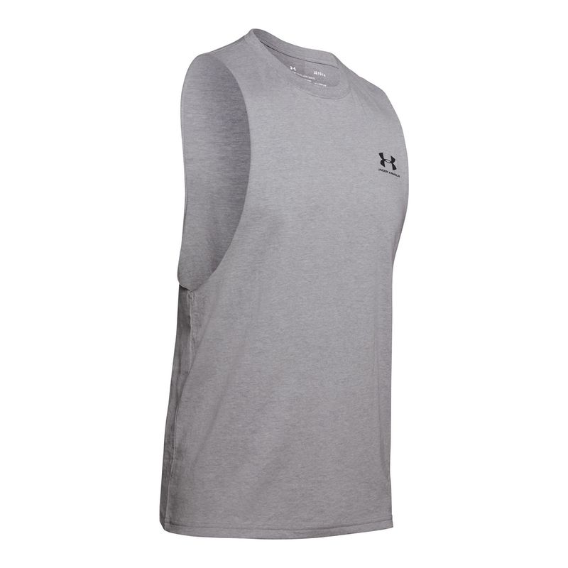 UNDER ARMOUR - Polera Sin Mangas Ua Leftchest Hombre Gris Under Armour.-