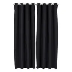 CLEMS CORTINAS - Pack 2 Cortina Tradicional 100% Blackout Negro
