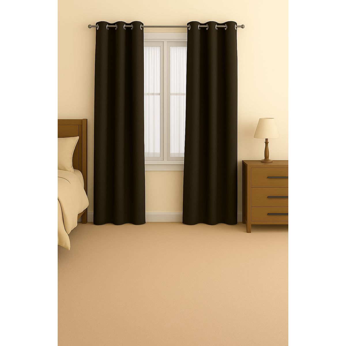 CLEMS CORTINAS - Pack 2 Cortina Tradicional 100% Blackout Cafe Oscuro