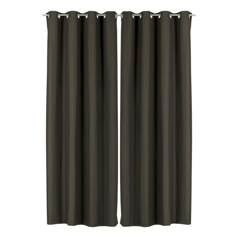 CLEMS CORTINAS - Pack 2 Cortina Tradicional 100% Blackout Cafe Oscuro