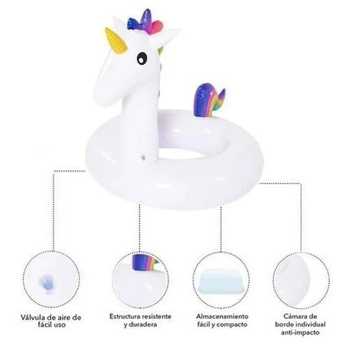 SUNCLUB - Flotador Unicornio SunClub Grande Blanco