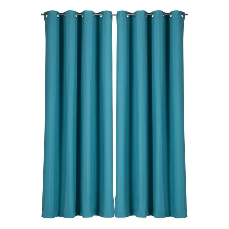 CLEMS CORTINAS - Pack 2 Cortina Tradicional 100% Blackout Turquesa