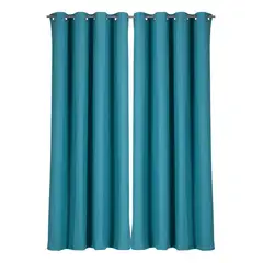 CLEMS CORTINAS - Pack 2 Cortina Tradicional 100% Blackout Turquesa