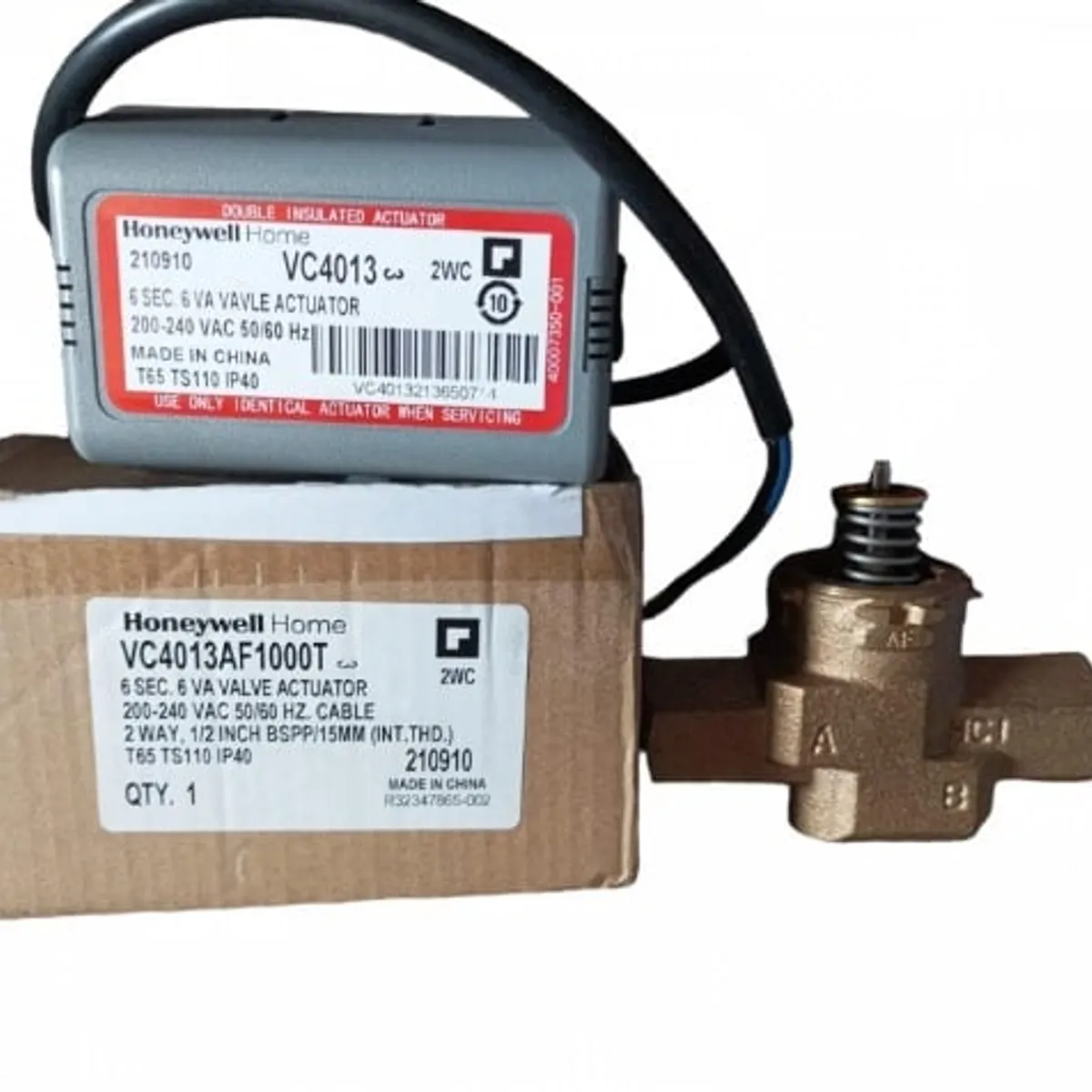 HONEYWELL - Valvula FAN COIL 2 vias 1/2" 220V 3 cables HONEYWELL