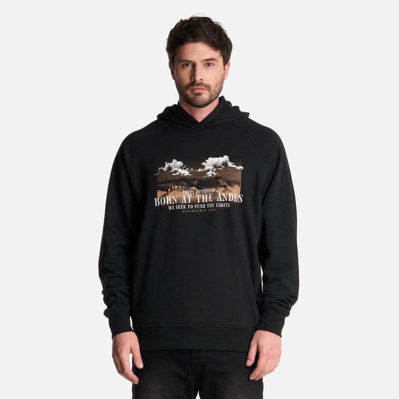 LIPPI - Polerón Hombre Insigne Hoody Sweatshirt Front Print Negro Lippi