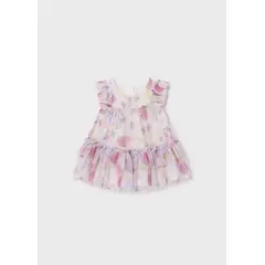 MAYORAL - Vestido flores lino europeo recién nacido