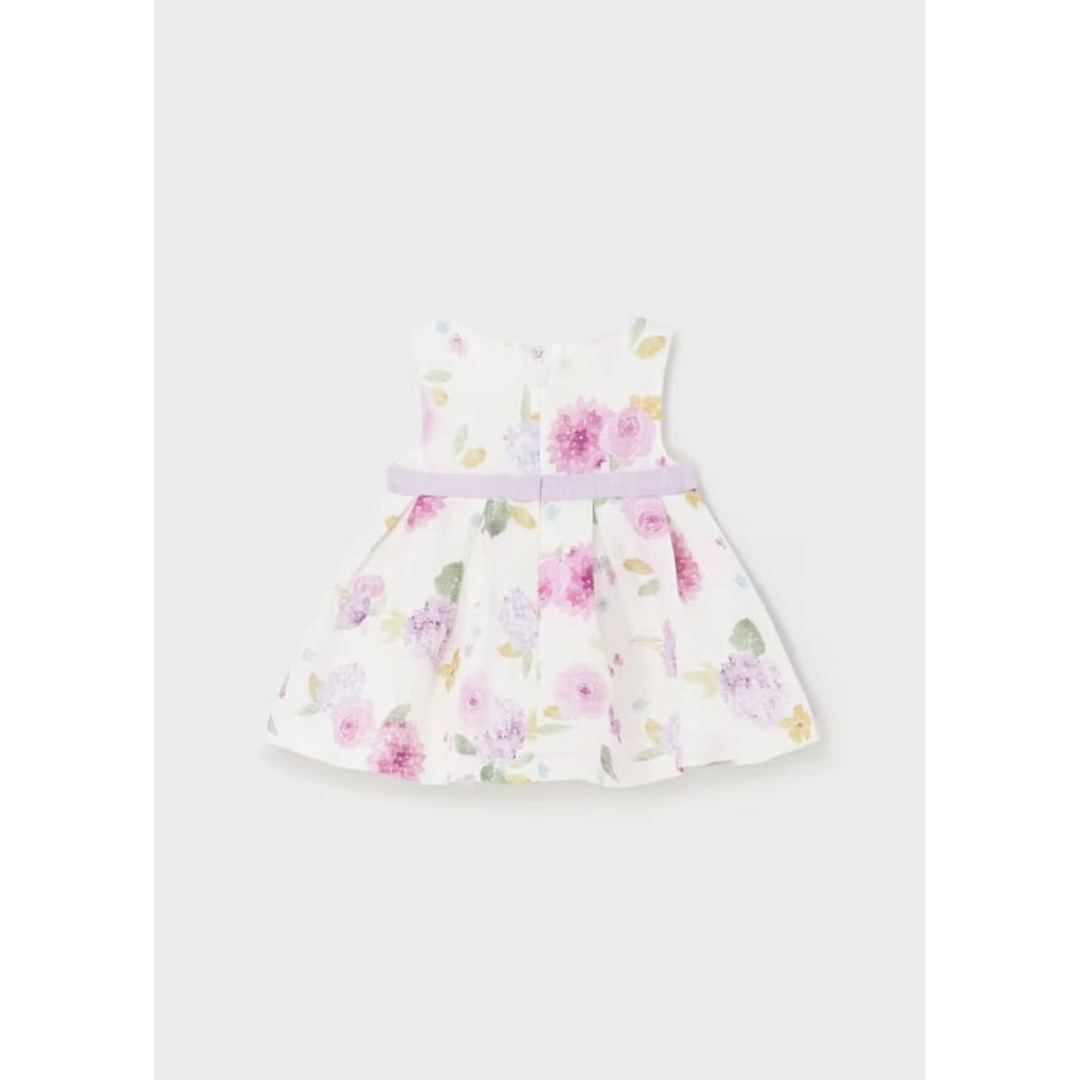 MAYORAL - Vestido flores lino europeo recién nacido.-