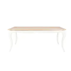 SPAZZIO - Mesa comedor Vittoria rectangular blanca + 4 sillas Retro albayalde
