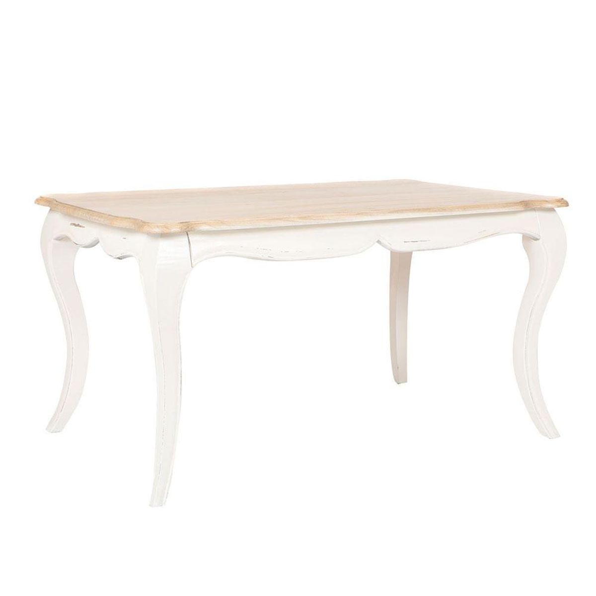 SPAZZIO - Mesa comedor  Vittoria rectangular blanca + 4 sillas Retro albayalde
