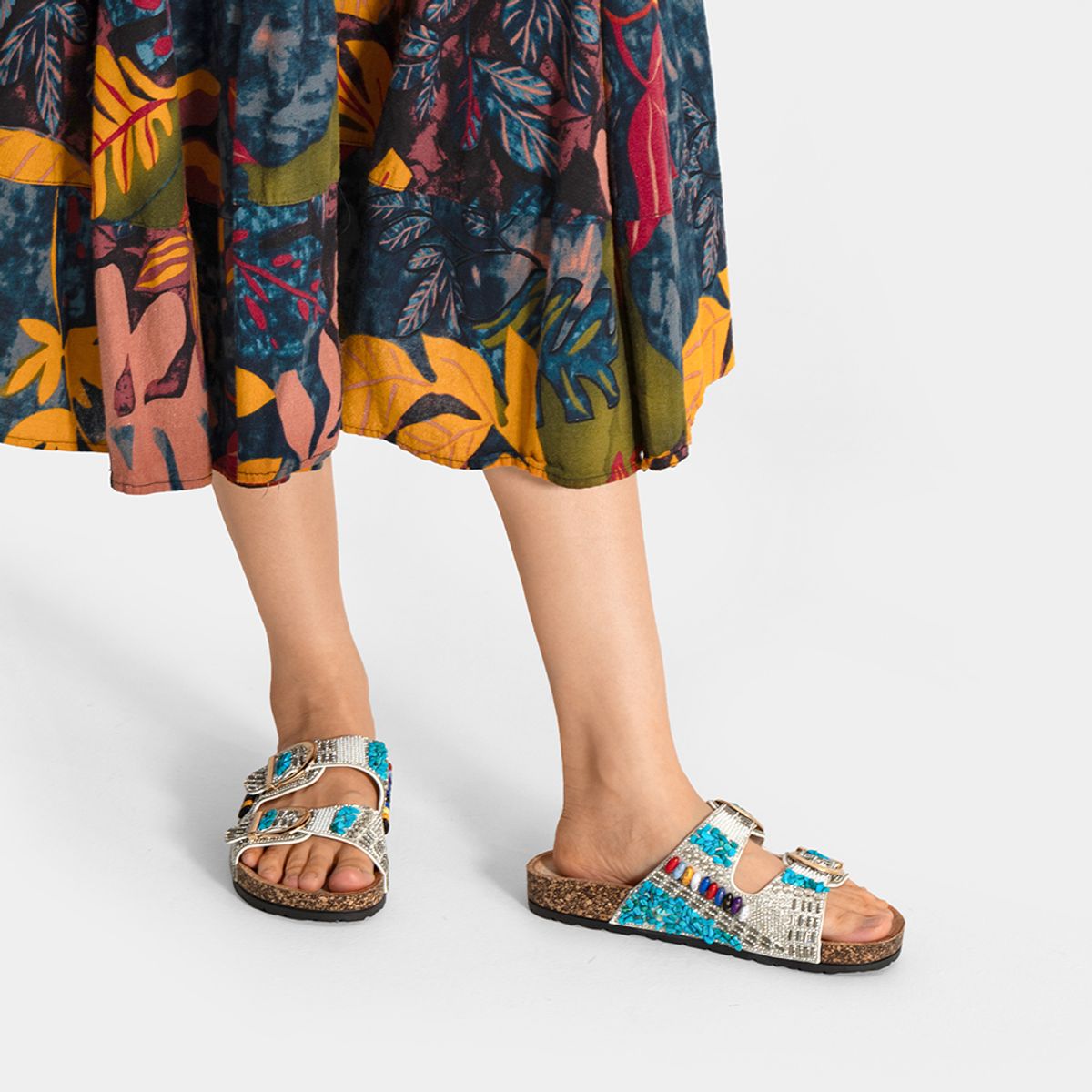 WEIDE - Sandalia  Casual Moda Clasico Mujer con Pedrería Weide LT137