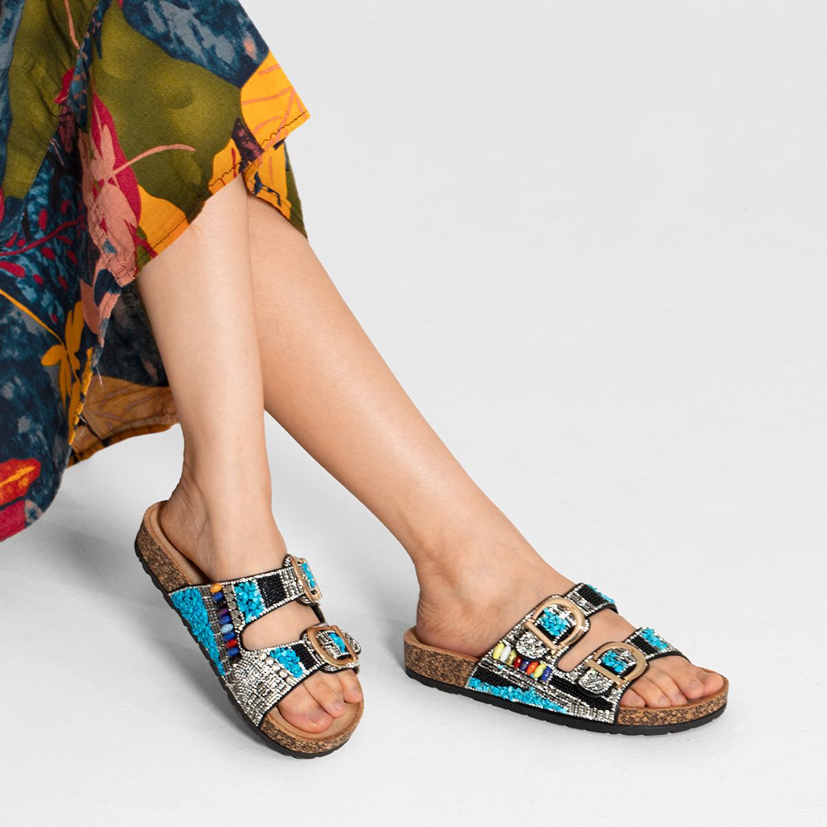 WEIDE - Sandalia  Casual Moda Clasico Mujer con Pedrería Weide LT137