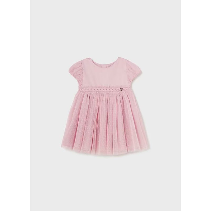 MAYORAL - Vestido combinado tul plisado bebé