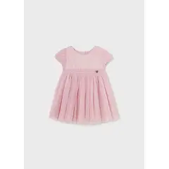 MAYORAL - Vestido combinado tul plisado bebé