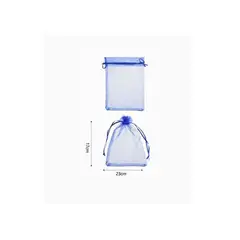 GENERICO - Bolsa de Organza Azul 17x23cm