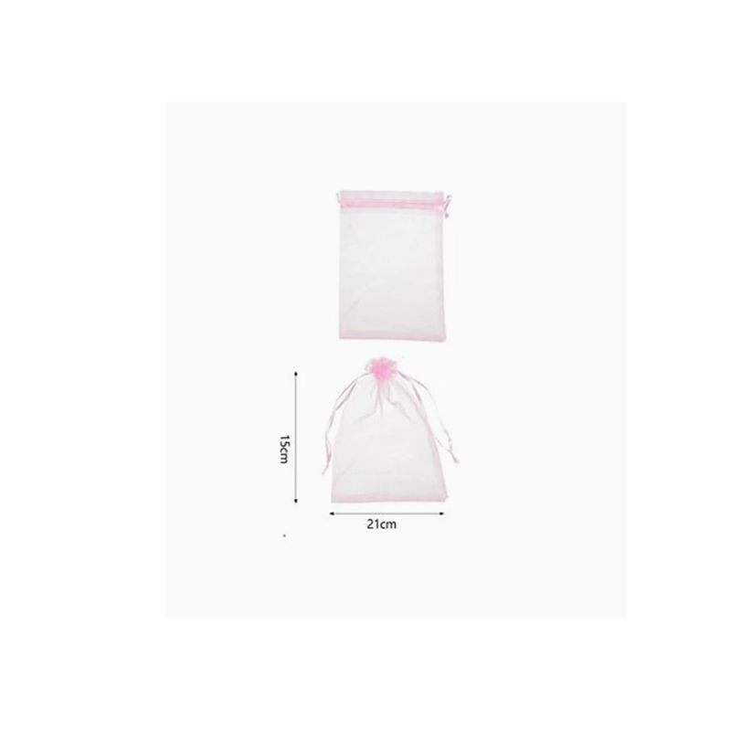 GENERICO - Bolsa de Organza Rosa 15x21cm