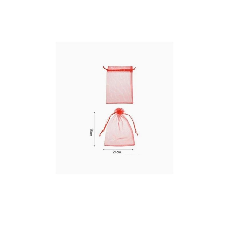 GENERICO - Bolsa de Organza Rojo 15x21cm