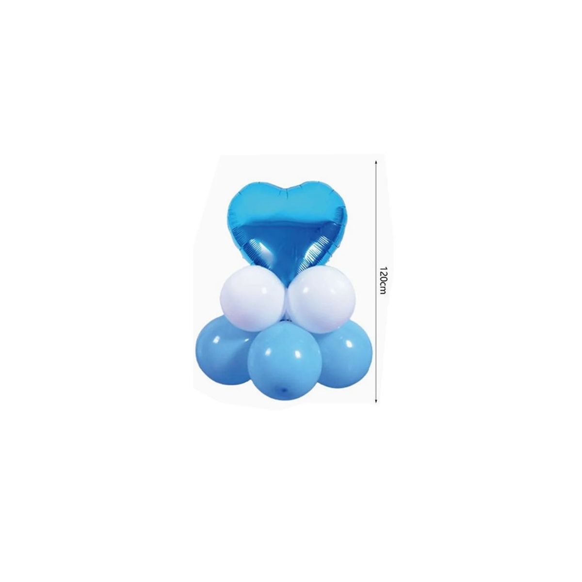 GENERICO - Set Globos Corazón Azul 120cm