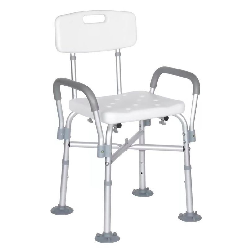 GENERICO - Silla De Ducha Aluminio Base Reforzada Bariatrica Portatil 401D