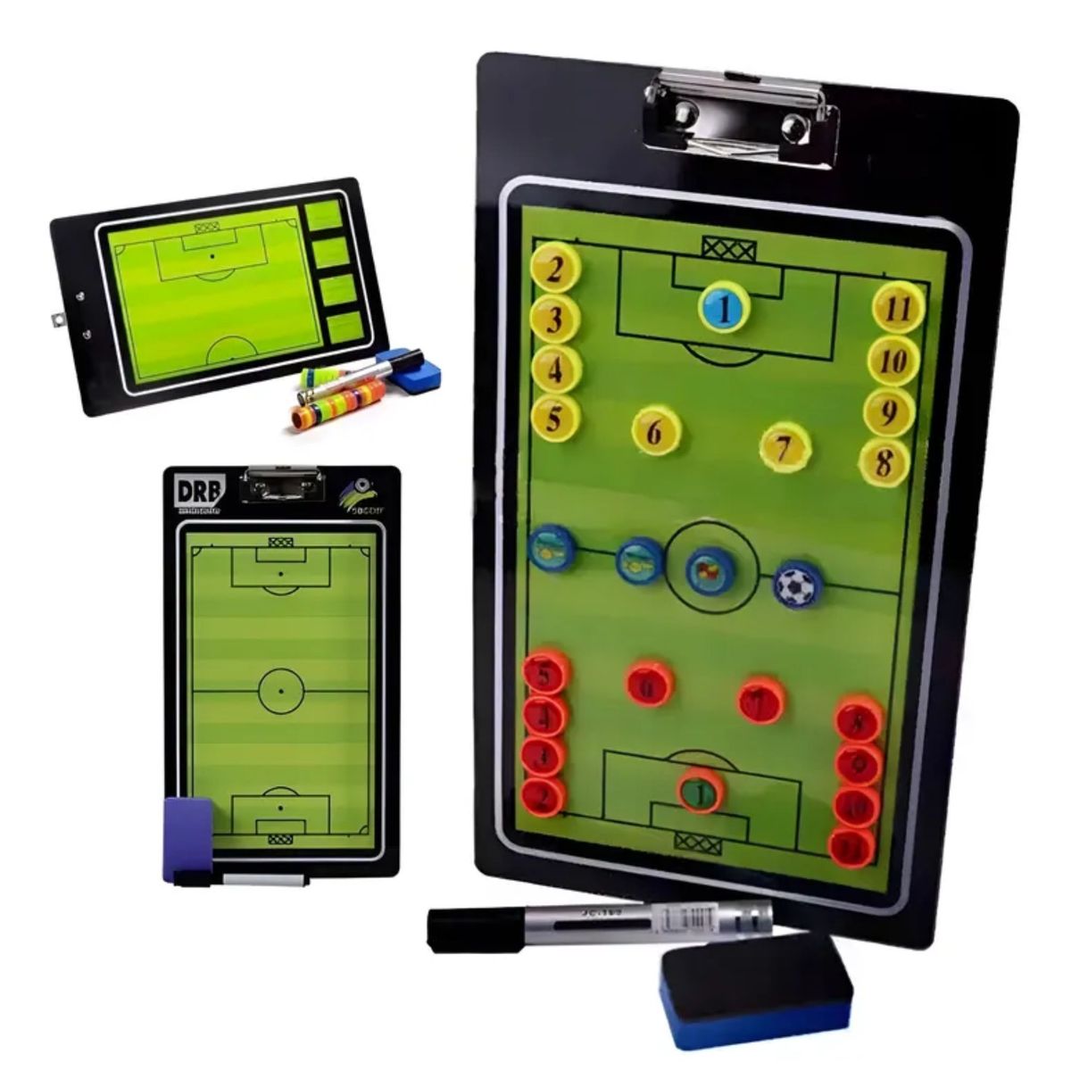 DRB - Pizarra Táctica Entrenador De Fútbol Magnética + Fichas DRB