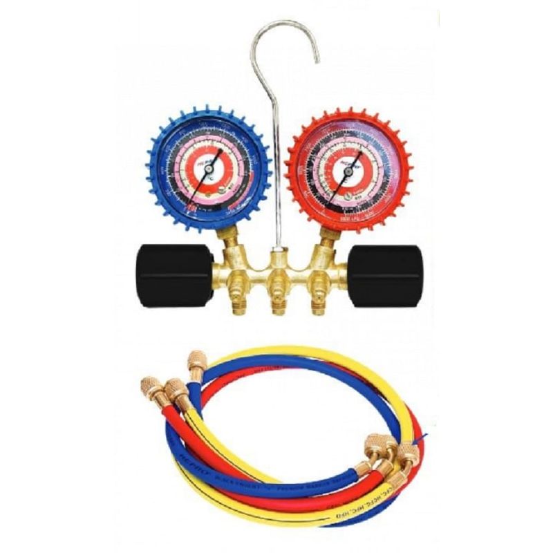 GENERICO - Manometro HCPRO R410a R22 R404a con kit Mangueras de carga
