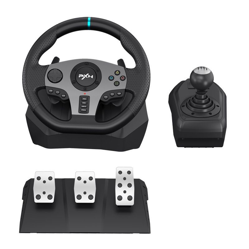 CRUSEC - Kit Volante Palanca Y Pedales Videojuegos PXN V9 Ps4 Xbox
