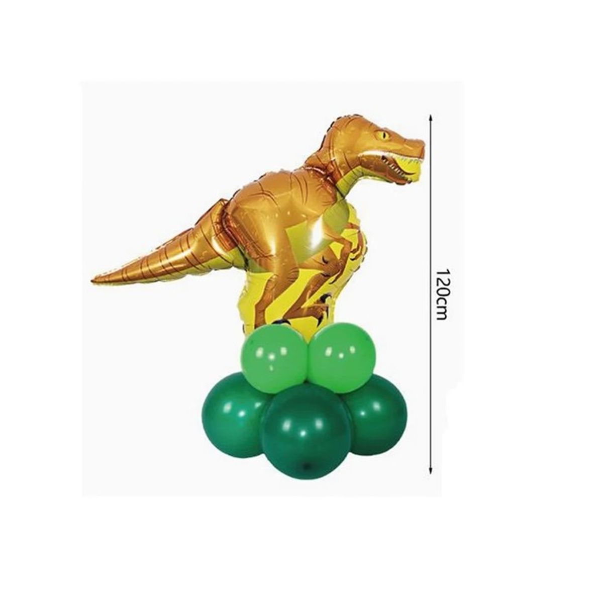 GENERICO - Set de Globos Dino Dorado Con Verde120cm