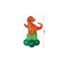 GENERICO - Set Globos Dino Naranja Con Verde 120cm