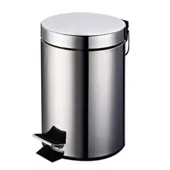 TAUMM - Basurero Papelero Pedal 5 Litros Acero Inoxidable