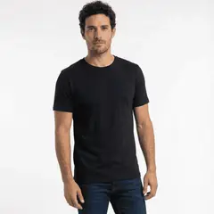 T-WORLD - Polera Básica Hombre Manga Corta 100% Algodón