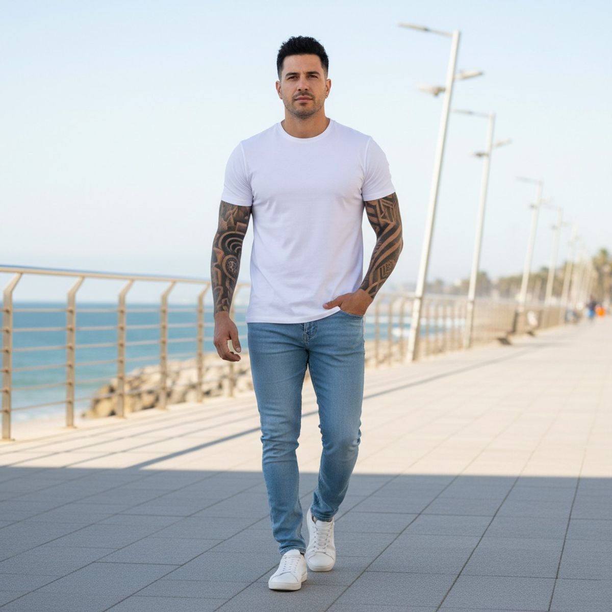 T-WORLD - Polera 100 % algodón manga corta básica 170 Grs. ideal para estampar