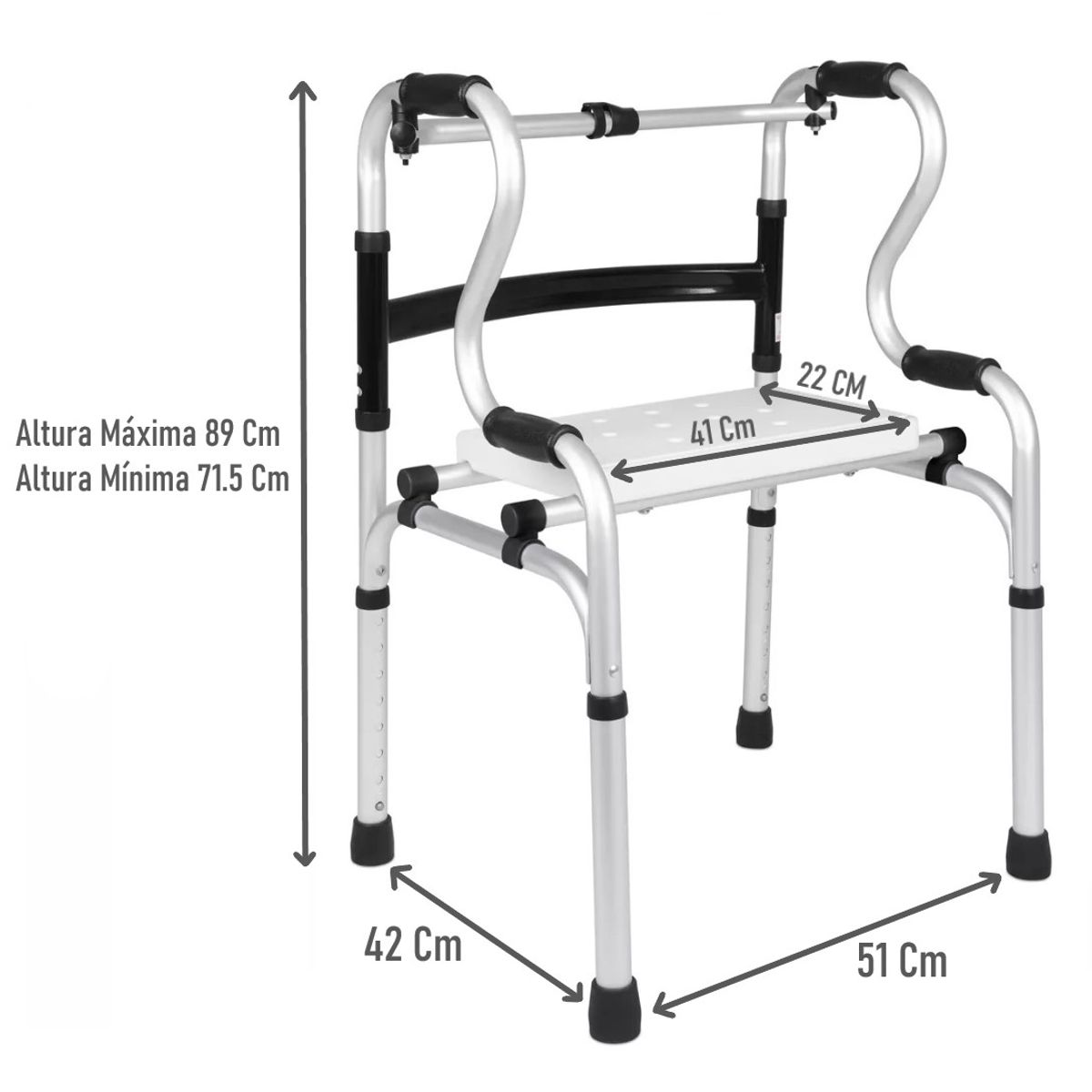 ONEDER - Silla De Ducha Portatil Y Andador Burrito Plegable 2 En 1 804E