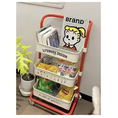 HOMER DESIGN - Carrito Organizador Metálico 3niveles Con Ruedas Con Stiker